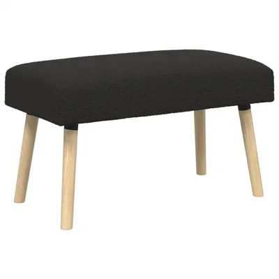 Image de vidaXL Bank Uni Schwarz 80 x 40 x 46 cm Bouclé