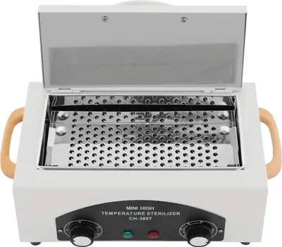 Obrázok produktu pre Sterilizátor na suché teplo pre nástroje na nechty – kovová krabička na náradie – 300 W – 50–220 °C – časovač 0–60 min – 220–240 V, EU zástrčka – biela farba