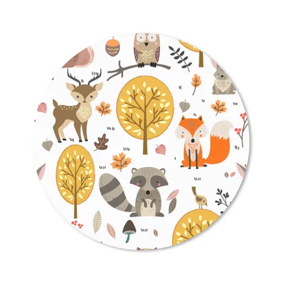 Produktbild von MuchoWow® Mauspad Mousepad Design - Tiere - Wald 50x50 cm - Mousepads - Maus Mat - Pad - Mausunterlage - Vinyl