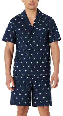 Immagine prodotto di Set da pigiama corto da uomo Essentials, realizzato in popeline di cotone elasticizzato, con scollo a V