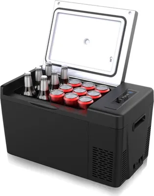 Produktbild von Happyment Luxe Kühlboxen 22L – Elektrische Kühl- & Gefrierbox für Auto, Lkw & Camping – DC 12V/24V & AC 100–240V – Kühl- und Heizfunktion – Leise & Tragbar