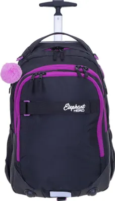 Produktbild von Schultrolley Trolley Elephant Hero Signature Ranzen Schulranzen Trolly Mädchen Kinder Premium Schulrucksack Schultasche mit Räder Rollen 13016 Tiff Lila Black