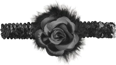 Produktbild von Schwarzes Flapper Stirnband mit Rosenboa als Kostümzubehör