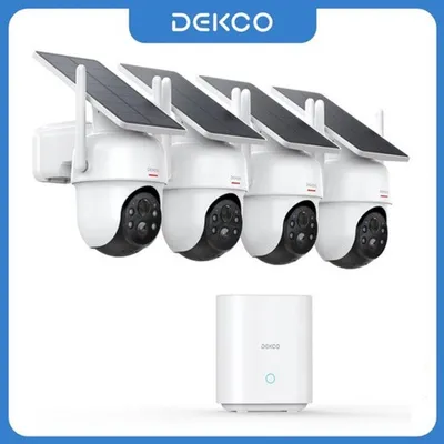 Zdjęcie produktu dla System kamer monitoringu - Bezprzewodowy zestaw zasilany energią słoneczną - 4 sztuki - Kamery PTZ Wi-Fi o rozdzielczości 3MP