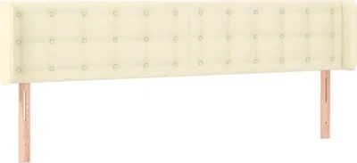 Obrázek produktu pro vidaXL Čelo postele s ušima krémové 183x16x78/88 cm Imitace kůže