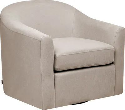 Produktbild von BELIANI Drehsessel Taupe Polyester Stoff Wasserabweisend Retro Minimalistisch Wohnzimmer Möbel