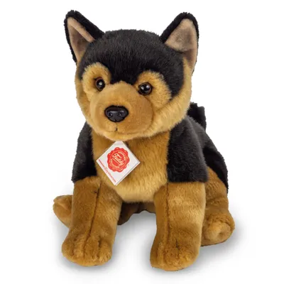 Zdjęcie produktu dla Teddy Hermann Collection Owczarek niemiecki siedzący, przytulanka, pluszowa zabawka, pies, zwierzę, brązowy, 30 cm, 919469