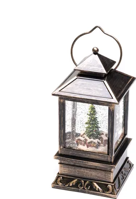 Produktbild von LED Wasserlaterne "Weihnachtsmarkt", braun, wassergefüllt, 1 warm weiße Diode, batteriebetrieben, Innen, 3 x C 1.5V (exkl.)