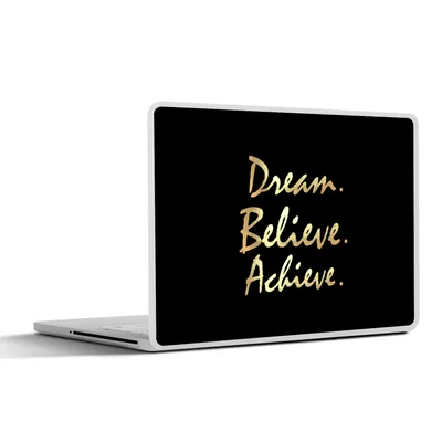 Produktbild von MuchoWow® Laptop Aufkleber Sticker Cover Zitat - Traum - Schwarz - Gold 30x21 cm - Sticker für Laptop - Selbstklebend
