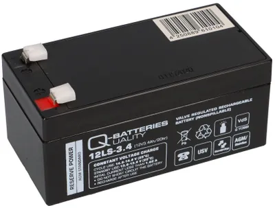 Image de Q-Batteries 12LS-3.4 12V 3,4Ah Batterie plomb-volume / AGM VRLA avec VdS