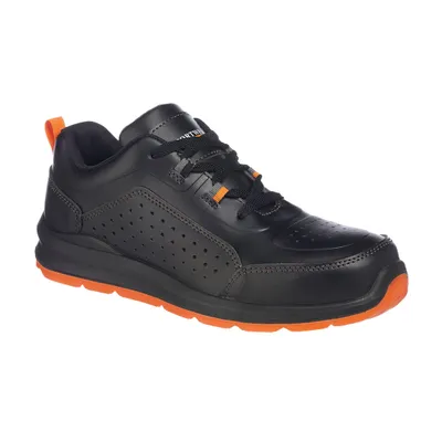 Obrázek produktu pro Portwest FC09 Portwest Compositelite Perforated Safety Trainer S1P Black/Orange Velikost 46