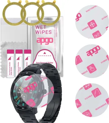 Produktbild von apgo 3 Stück Schutzglas, klar, kompatibel mit Garett GT22S Smartwatch, Hybrid 8H, Ersatz für Hartglas, Displayschutzglas, Bildschirmschutz, Displayschutz, kratzfest