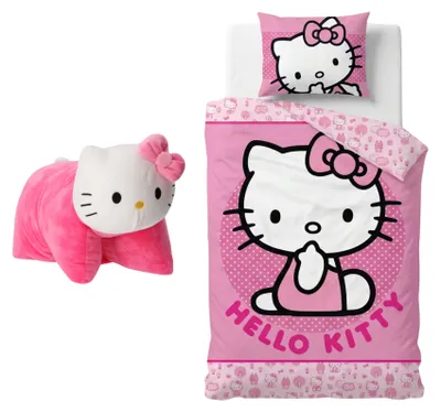 Produktbild von Hello Kitty Schlafzimmer-Set; Bettbezug und 2-in-1 Kissen