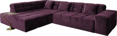 Produktbild von KAWOLA Sofa NEVADA Ecksofa Velvet purple Recamiere links
