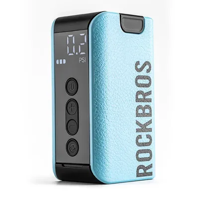 Immagine prodotto di Rockbros 42520006001 Pompa elettrica per bicicletta con display digitale per pneumatici/palloni/palloni - Blu