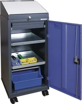 Produktbild von Tecwerk Werkzeugschrankset mit Pultaufsatz H1310xB500xT500mm anthrazitgrau / taubenblau, NCS  - 1 Stk.