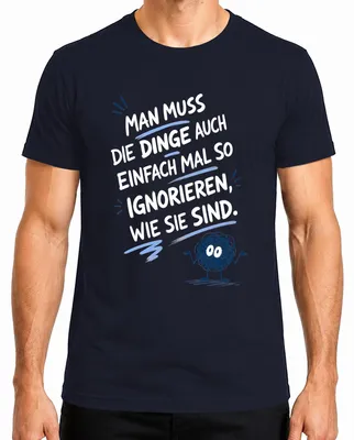 Imagen del producto de Camiseta para hombre con el texto "Ignora las cosas tal como son", estilo sarcástico, color azul marino, talla L