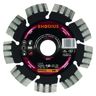 Produktbild von Rhodius Diamanttrennscheibe LD 4 125x12x2,2x22,23mm Stein Topline - 303161