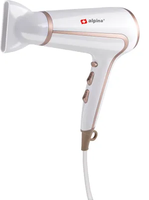 Produktbild von alpina Haartrockner Föhn - Hair Dryer  600-2000W - Haarföhn mit 3 Heizstufen - 2 Geschwindigkeiten - Haarfön mit Coolshot - Weiß/Roségold