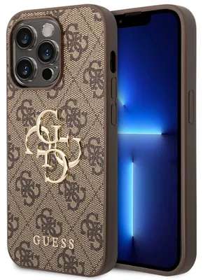 Produktbild von Guess 4G Metal Logo Back Cover für das Apple iPhone 14 Pro Max - Braun