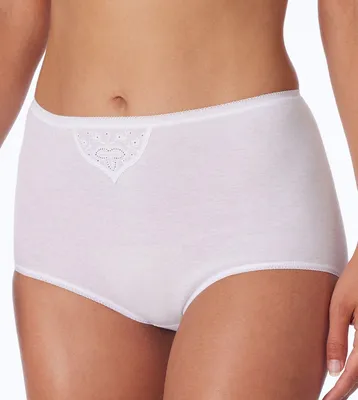 Image de Schiesser slip lot de 2 Coton essentials maxi pants with embroidery white femmes