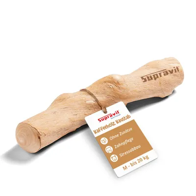 Zdjęcie produktu dla Supravit Naturalna kość do żucia z drewna kawowego M | To coś więcej niż tylko drewniany patyczek – ekscytująca zabawka do żucia dla psów i długotrwała rozrywka