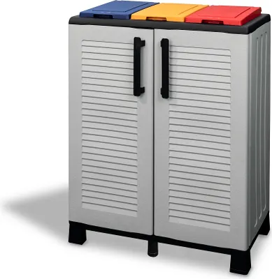 Produktbild von Art Plast Schrank für 3 Mülltrennungsbeutel - Serie FAMILY ECO - 68 x 37 x 90cm