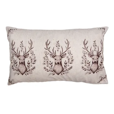 Produktbild von Clayre & Eef Kissenbezug 30x50 cm Beige Polyester Hirsch