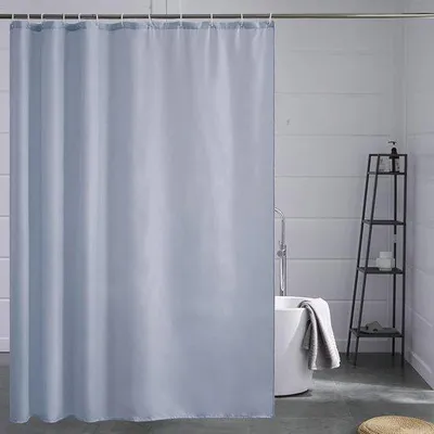 Immagine prodotto di Tenda da bagno in tessuto antimuffa, lavabile, in tessuto, grigio-blu, 180 x 210 cm