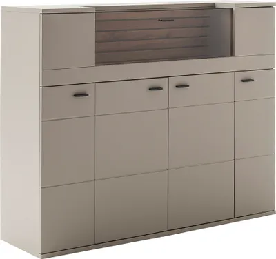 Produktbild von Highboard 150 cm in grau mit Eiche LIEZEN-05