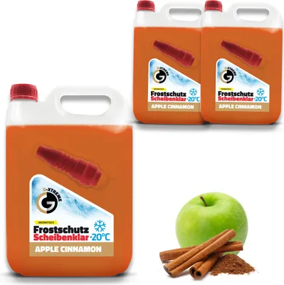 Produktbild von Scheibenfrostschutz mit Apple & Cinnamon Duft | Schlierenfreier und effektiver Scheibenreiniger für den Winter | Gebrauchsfertige frostschutzmittel scheibenwaschanlage | 2x5L = 10L
