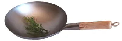 Produktbild von Wok Pfanne 30 cm Ø runder Boden zum Aufhängen mit Holzgriff und Öse, AAF Nommel®