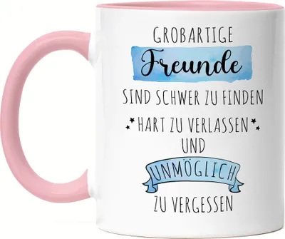 Produktbild von Großartige Freunde Sind Schwer Zu Finden Tasse Rosa Danke Geschenk Hart Zu Vergessen