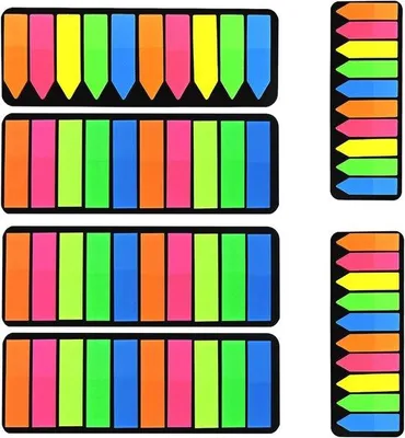 Productafbeelding van 1200 Stuks Vlaggen Index Tabs - 5 Kleuren Post-it Notes Marker Etiketten - Zelfklevende Notities voor Bladmarkering - Kantoorartikelen