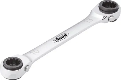 Zdjęcie produktu dla Klucz płasko-oczkowy z grzechotką Vigor 4 w 1 (8X10-12X13) V3607