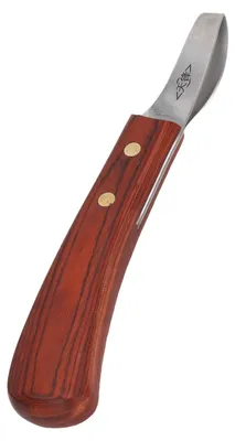 Imagen del producto de Hufmesser profesional para herrador – cuchilla de acero inoxidable – mango de madera dura – cortaúñas multifuncional para caballos – apto para caballos – peso: 121g
