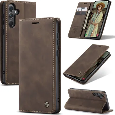 Obrázek produktu pro Pouzdro Galaxy A35, retro kožené pouzdro zPolyuretans funkcí stojánku, ochranné pouzdro pro Samsung Galaxy A35 5G měděné barvy