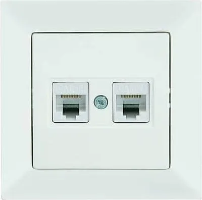 Produktbild von Mutlusan Candela Datenbuchse 2-fach CAT6 Internet Netzwerk Weiss