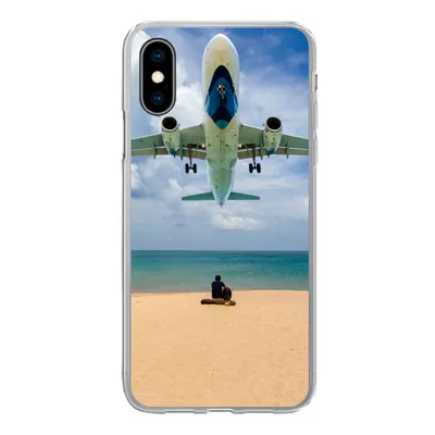 Produktbild von MuchoWow® Handyhülle Schutzhülle Hülle für iPhone X Strand - Meer - Flugzeuge Silikon Softcase Handy Hülle - Handyhülle