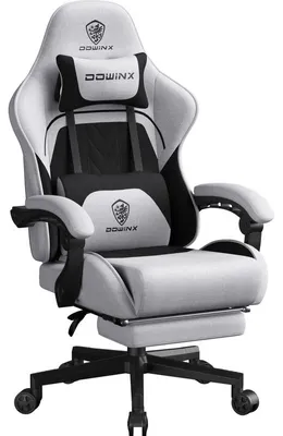 Produktbild von Gaming-Stuhl Stoff, Taschenfederkissen, Massage, Kopfstütze, Fußstütze, ergonomisch G
