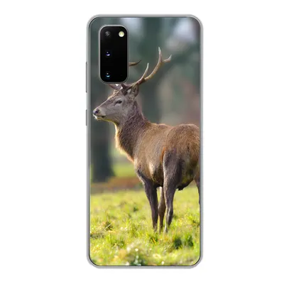Produktbild von MuchoWow® Handyhülle Schutzhülle Hülle für Samsung Galaxy S20 Rothirsch - Wiese - Grün Silikon Softcase Handy Hülle - Bild