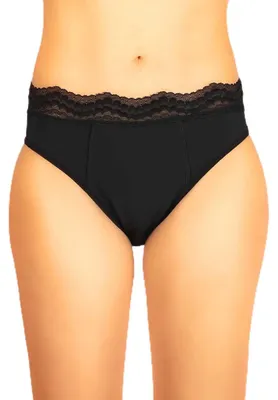 Obrázek produktu pro Dámská menstruační vložka růžové barvy s vysokým pasem a elastickou sponou