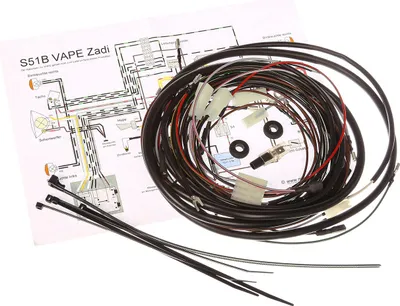 Immagine prodotto di Set di cablaggi S51B per vaporizzatore a 12V, per veicoli con serratura di accensione Zadi, incl. Schema elettrico