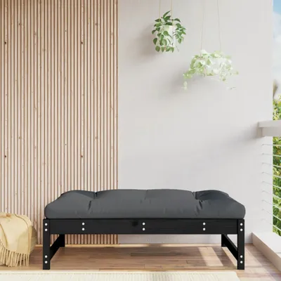 Produktbild von Design Möbel Gartenhocker Schwarz 120x80 cm Massivholz Kiefer - 2024 Neu