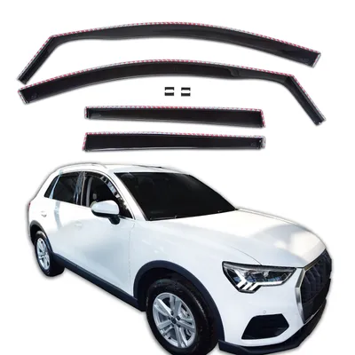 Produktbild von J&J AUTOMOTIVE | GP Windabweiser Für Audi Q3 ab 2018 4tlg, GP Regenabweiser, Schwarz, Getönt, Aerodynamisch, Einfache Montage, Befeistigung mit Clips
