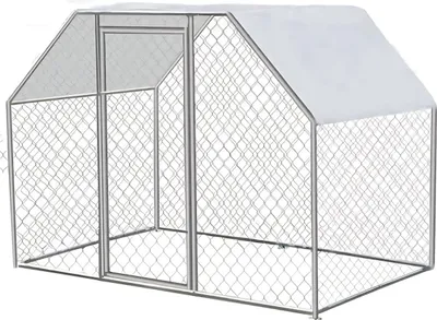 Immagine prodotto di Bolt Edge, Pollaio Luxe - Grande voliera all'aperto in acciaio - 4 x 3 x 2 m - Con tetto in tela PE - Idrorepellente e resistente al sole - Per polli, anatre e conigli