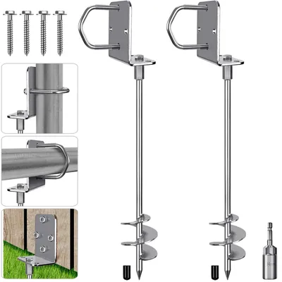 Erdanker-Set 81 cm, 2 Stück, Stahl, Spiral-Sturmanker
