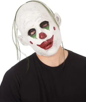 Produktbild von Realistische Clownsmaske mit Haaren.
