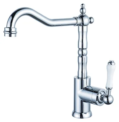 Produktbild von Antike Kš¹chenarmatur, Kš¹chenmischer aus Kupfer, Waschbeckenarmatur, 360¡ã drehbar, Warm- und Kaltwassermischer (verchromt)