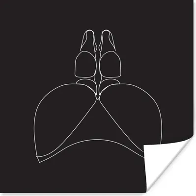 Produktbild von MuchoWow® Poster Frau - Linienkunst - Unterwäsche 75x75 cm - Wand Dekoration